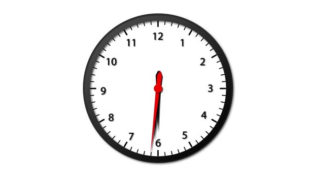 Clock spinning, watch animation on transparent background with alpha channel. Clock icon flat style 24 hours day and night fast speed with moving timer clock rotation.4k video.