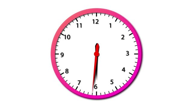 Clock spinning, watch animation on transparent background with alpha channel. Clock icon flat style 24 hours day and night fast speed with moving timer clock rotation.4k video.