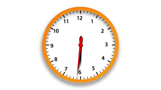 Clock spinning, watch animation on transparent background with alpha channel. Clock icon flat style 24 hours day and night fast speed with moving timer clock rotation.4k video.