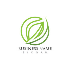 vegan leaf vector logo and symbol