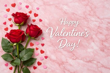 Happy Valentine's Day - Love and Affection Concept - Red and Pink Theme