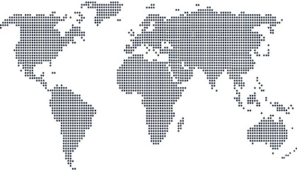 Dotted color world map vector © Pavel