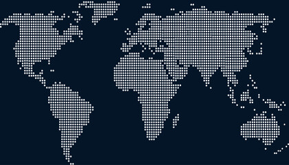 Dotted color world map vector
