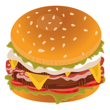 Bacon cheeseburger icon