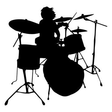 Drummer solo silhouette