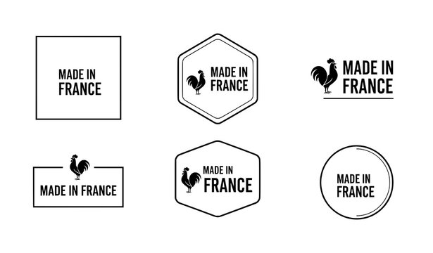 French Origin Badges Vector. Made in France Logo Collection