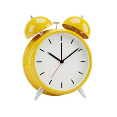 3d rendered vintage alarm clock isolated on transparent background