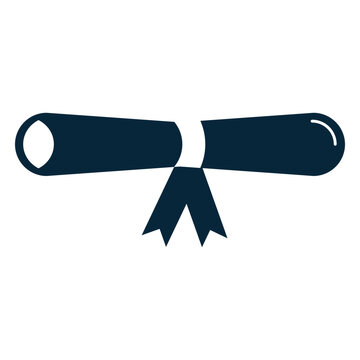 Graduation diploma scroll flat icon