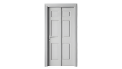 Gray double door isolated on transparent background
