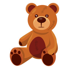 Obraz premium Old teddy bear illustration