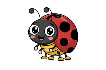 Obraz premium Adorable cartoon ladybug illustration