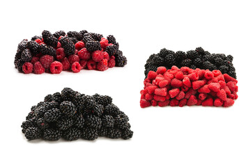 Raspberry and blueberry as a background.