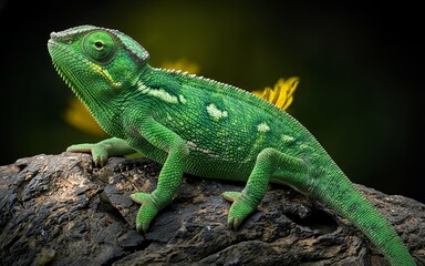 Obraz premium green lizard on a branch