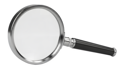 Magnifying glass isolated on transparent background