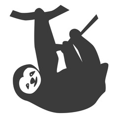 Obraz premium Tree sloth branch silhouette