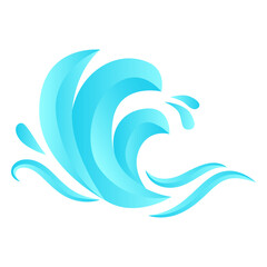 Fototapeta premium Wave sea flat