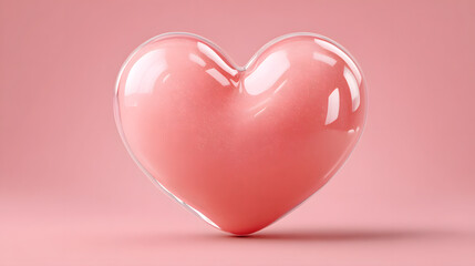 Glossy Pink Heart 3D Jelly Love Concept for Valentine