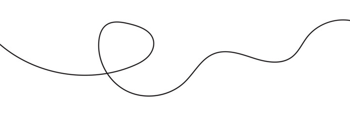 Fototapeta premium Wavy Line Vector Pattern – Thin Flowing Squiggle Curves in Seamless Abstract Decorative Stroke, Isolated on White