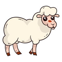 Obraz premium Cute sheep wool lamb hoof flat