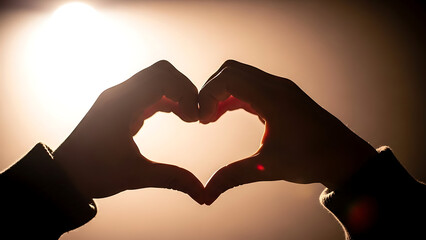 Fototapeta premium Love and affection symbolized by heart shaped hands