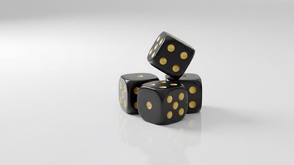 A pair of red gambling dice isolated on a white background showing luck and chance in a casino game of craps