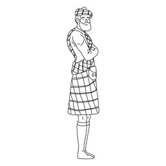 Obraz premium Man scottish kilt sporran stroke