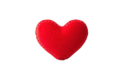 Obraz premium Red Plush Heart Pillow on a Transparent Background PNG
