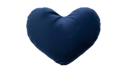  Blue Heart Shaped Plush Pillow on a Transparent Background PNG