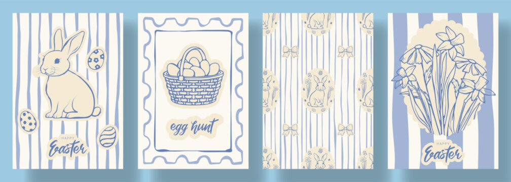 Set of Happy Easter cards