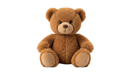 Obraz premium Cute Brown Teddy Bear Sitting on a Transparent PNG Image