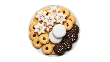 Obraz premium Assorted Easter Cookies on a Plate, Transparent PNG