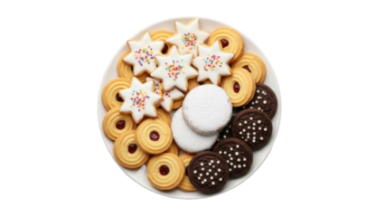 Assorted Easter Cookies on a Plate, Transparent PNG