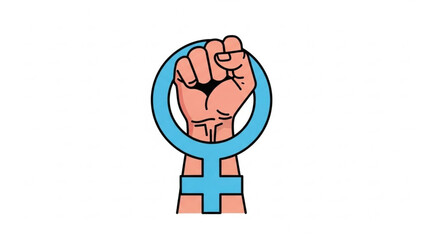 Fototapeta premium Female power symbol with clenched fist representing women's empowerment and equality