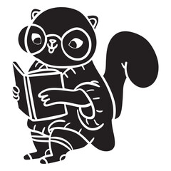 Fototapeta premium Animal silhouette squirrel