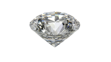 Brilliant Cut Diamond on Transparent Background PNG