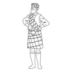 Obraz premium Man scottish sporran kilt stroke