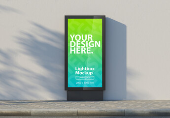 Billboard Lightbox Stand Mockup on the street 