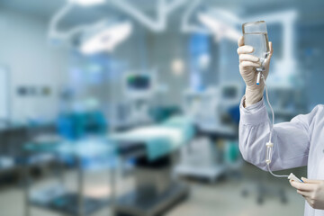 IV infusion in sterile room.