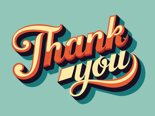 Thank You Greeting Typography Vector