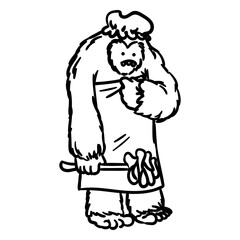 Fototapeta premium Shower time yeti