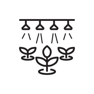 Irrigation pivot icon symbolizing automated crop watering and agricultural efficiency, representing center pivot systems, textile fiber cultivation, precision farming tools, and field irrigation.