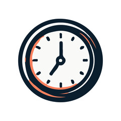 A minimalist wall clock displaying time in a modern setting with abstract design elements