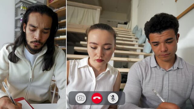 Engaged students collaborate with their teachers in a focused online call, exploring new topics and sharing knowledge in a supportive environment.