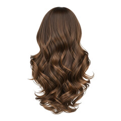 Naklejka premium Long curly brown hair isolated on transparent background