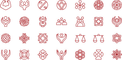 Unity, Community and Collective Power Icons