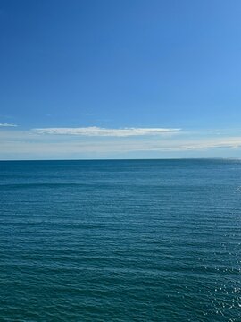 Blue sea and sunny clear sky.