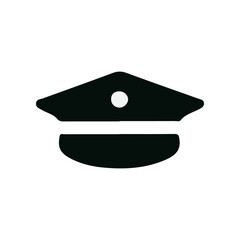Black silhouette of a police cap symbolizing law enforcement and authority