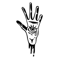 Fototapeta premium Hand with eye silhouette