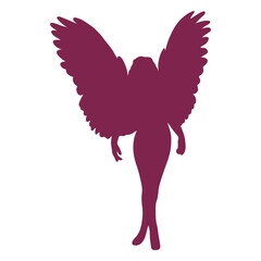 Fototapeta premium Pink angel standing silhouette