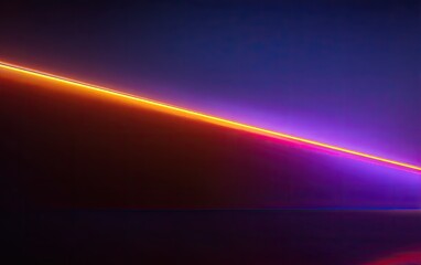 Vivid neon line glows against a dark, gradient background